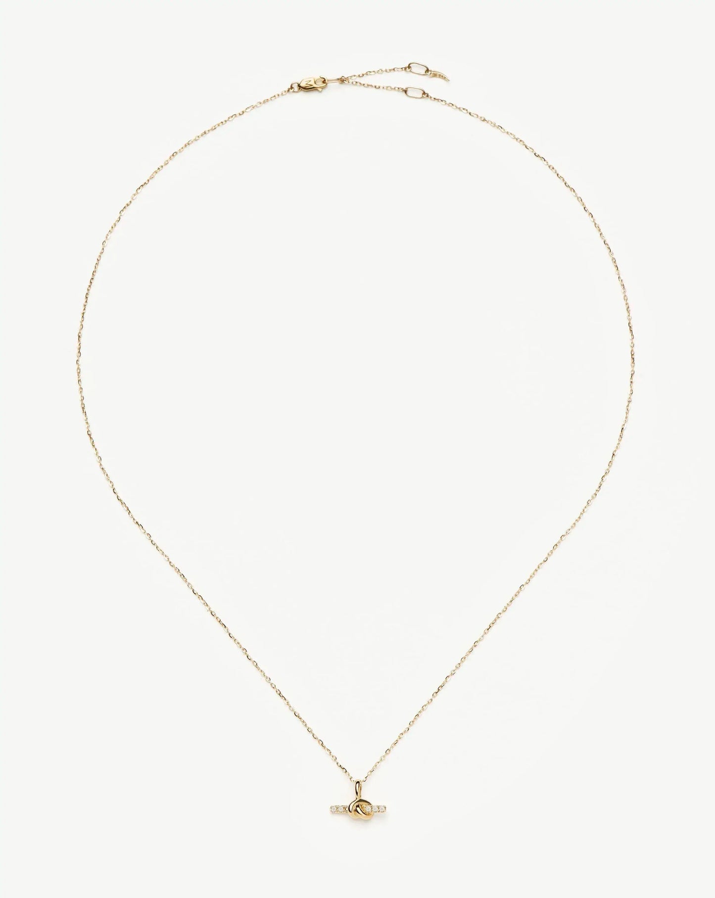 Lucy Williams Solid Gold Diamond T-Bar Pendant Necklace | 14ct Solid Gold/Lab Grown Diamond