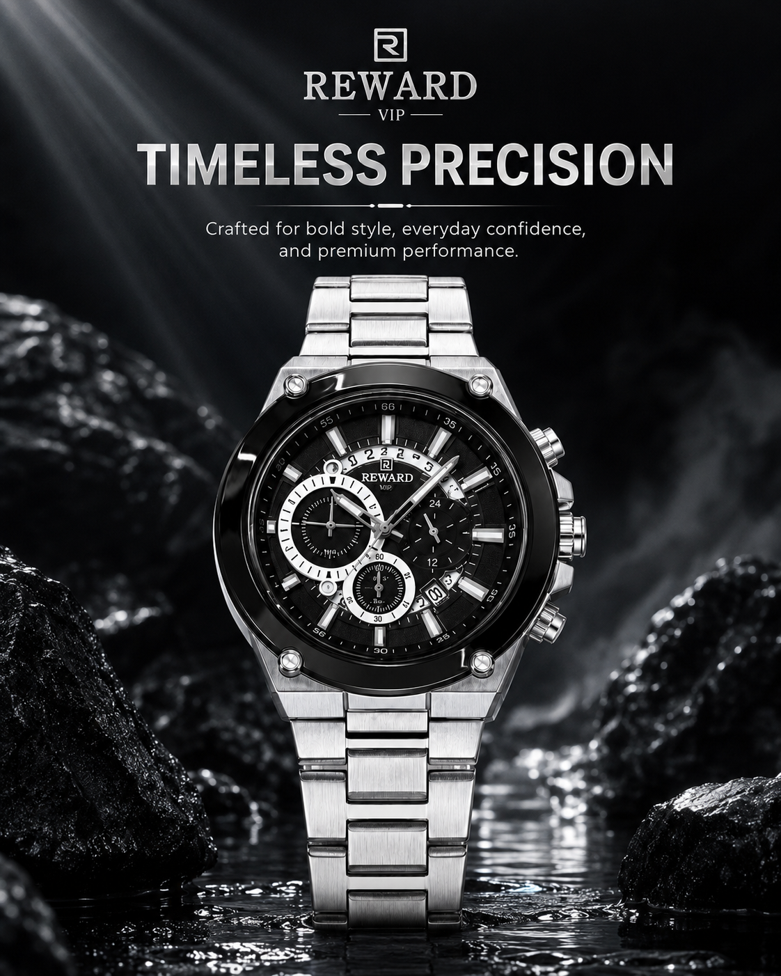 Reward VIP Chronograph Quartz Watch ساعة ريوارد VIP الفاخرة