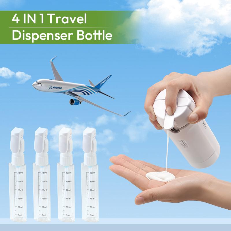 🔥4-in-1 Travel Dispenser Bottle⚡Leak-Proof Refillable Toiletry Organizer