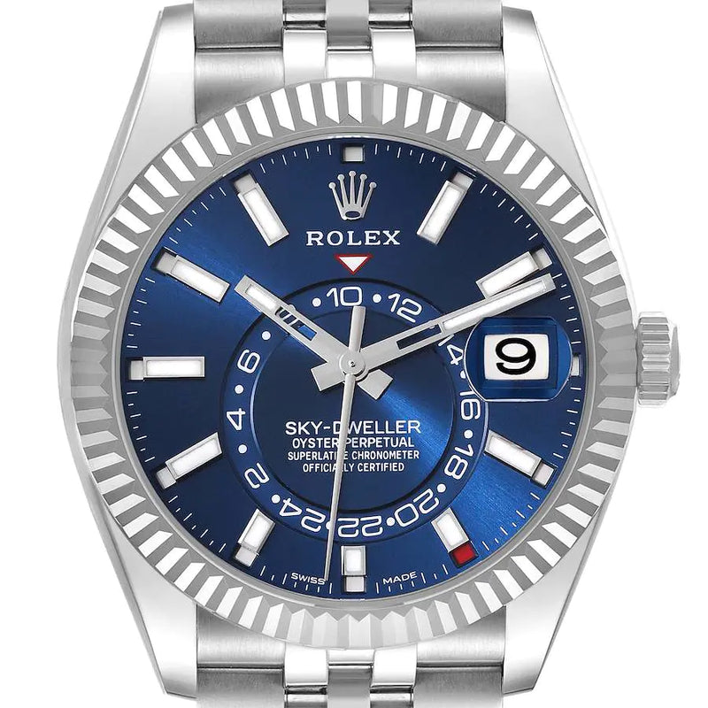Rolex Sky-Dweller Blue Dial detail view