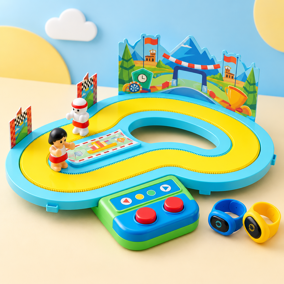 Wireless Motion Sensor Running Race Track Game for Kids😍🎉