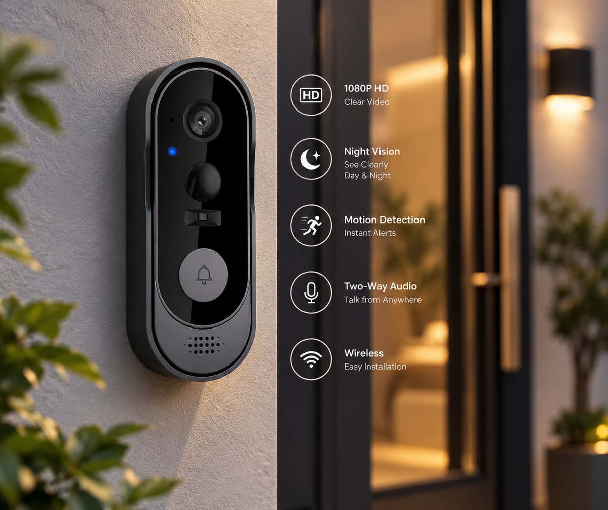 Smart WiFi Video Doorbell: See Who's at Your Door from Anywhere!