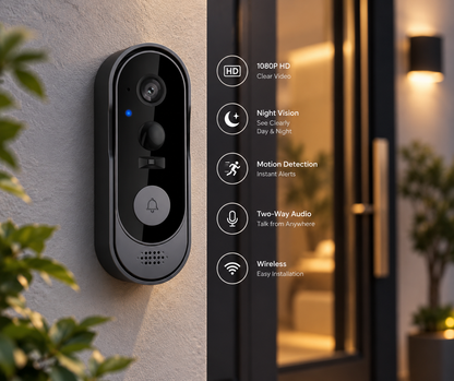 Smart WiFi Video Doorbell: See Who's at Your Door from Anywhere!