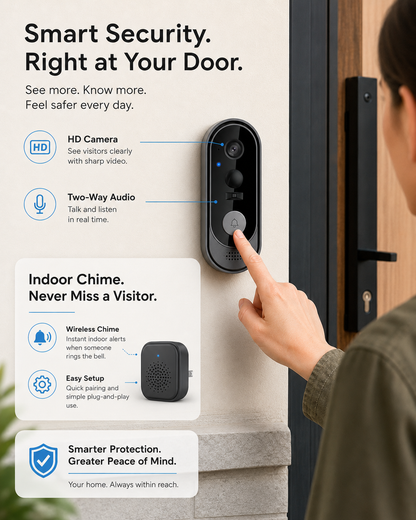 Smart WiFi Video Doorbell: See Who's at Your Door from Anywhere!