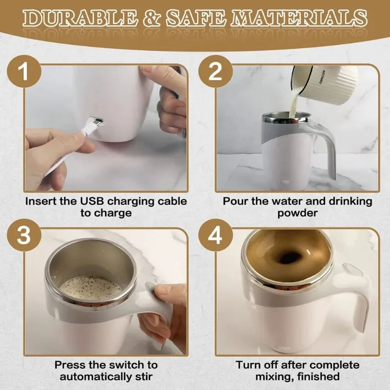 Smart Self-Stirring Mug 380ml | Automatic Magnetic | USB Rechargeable detail view