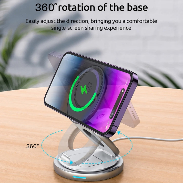 3 In 1 Zinc Alloy Magnetic Folding Wireless Charger detail view