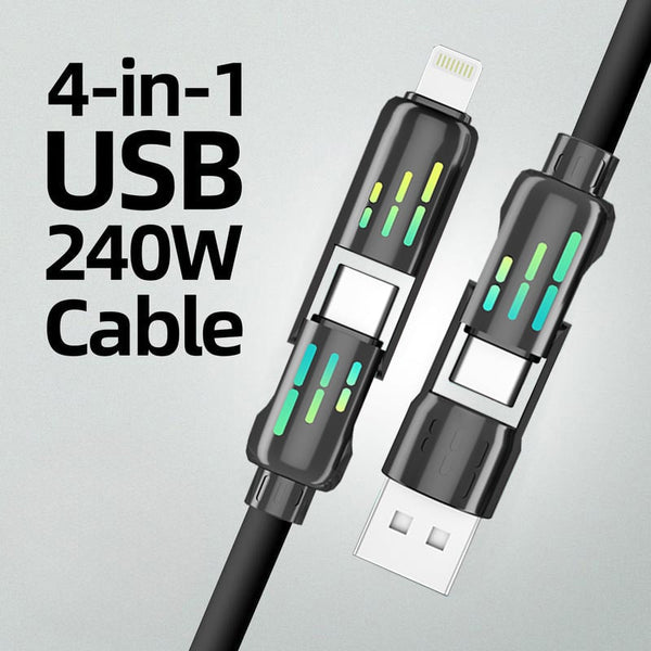 كابل USB-C‏ 4 في 1 بقوة 240 واط