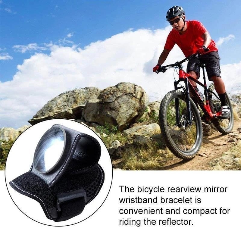 🚴Bicycle Wrist Rearview Mirror –✅  Adjustable Safety Reflector for All Riding detail view