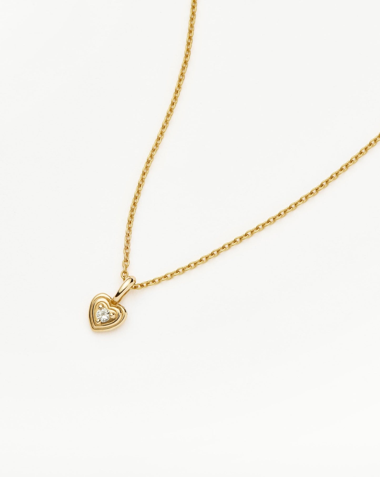 Solid Gold Diamond Heart Mini Pendant Necklace | 14ct solid Gold/Diamond