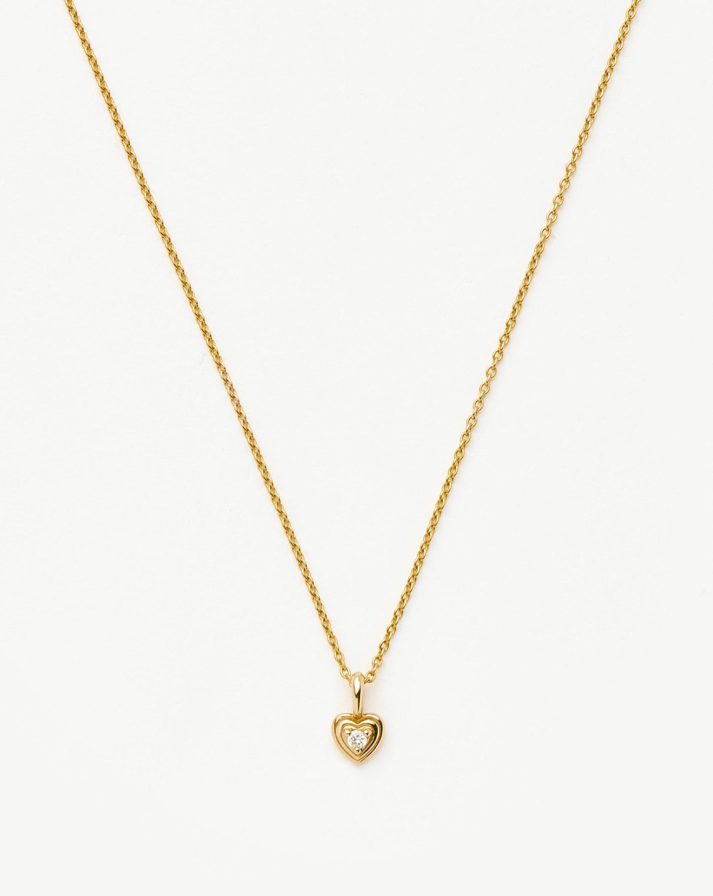 Solid Gold Diamond Heart Mini Pendant Necklace | 14ct solid Gold/Diamond
