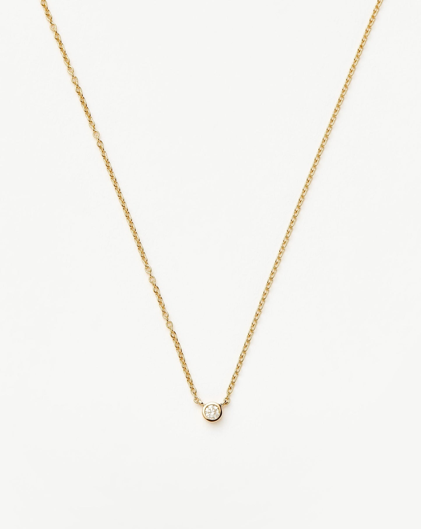 Solid Gold Diamond Solitaire Pendant Necklace | 14ct Solid Gold/Diamond
