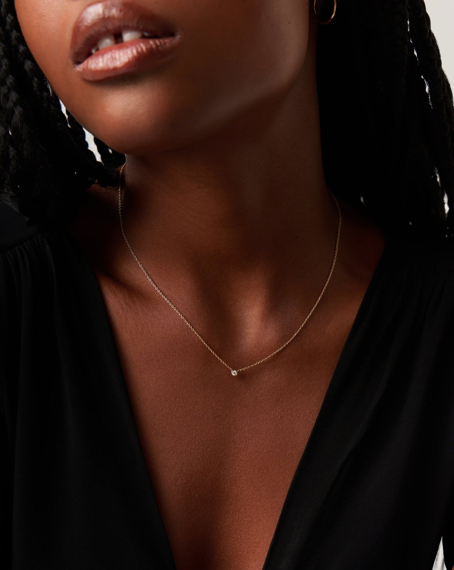 Solid Gold Diamond Solitaire Pendant Necklace | 14ct Solid Gold/Diamond