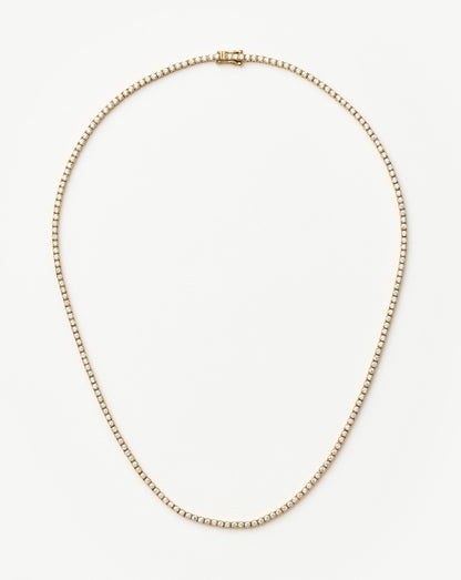 Solid Gold Diamond Tennis Necklace | 14ct Solid Gold Diamond