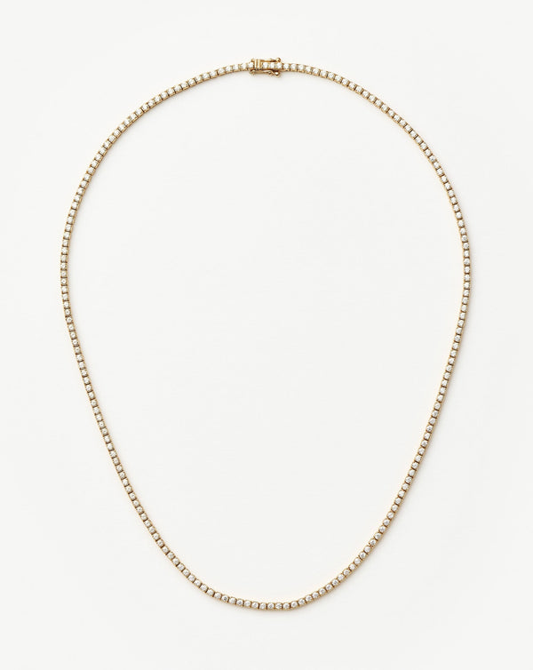 Solid Gold Diamond Tennis Necklace | 14ct Solid Gold Diamond