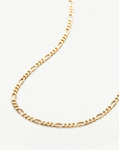 Solid Gold Figaro Chain Necklace