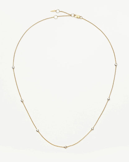 Solid Gold Floating Diamond Necklace | 14ct Solid Gold