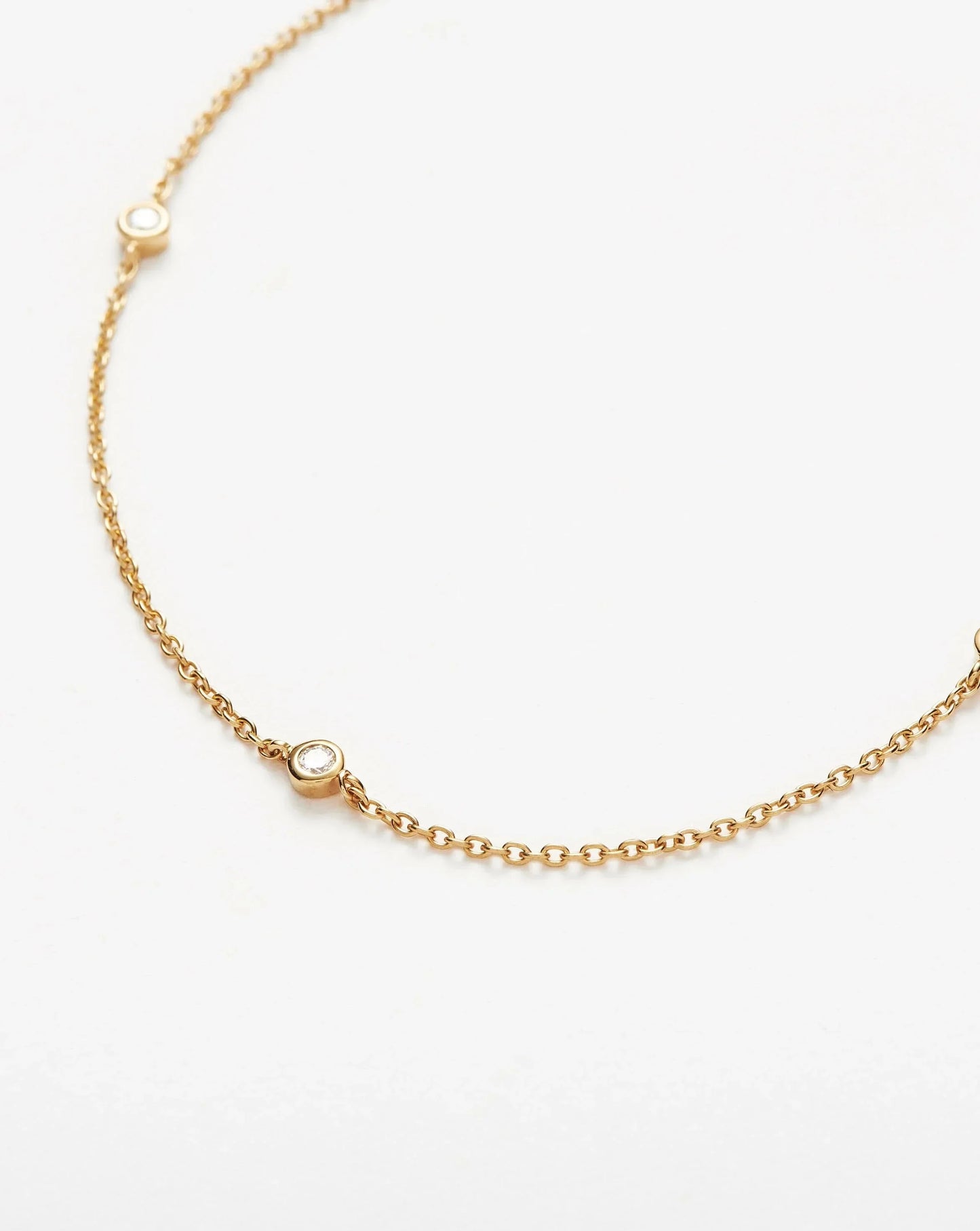 Solid Gold Floating Diamond Necklace | 14ct Solid Gold