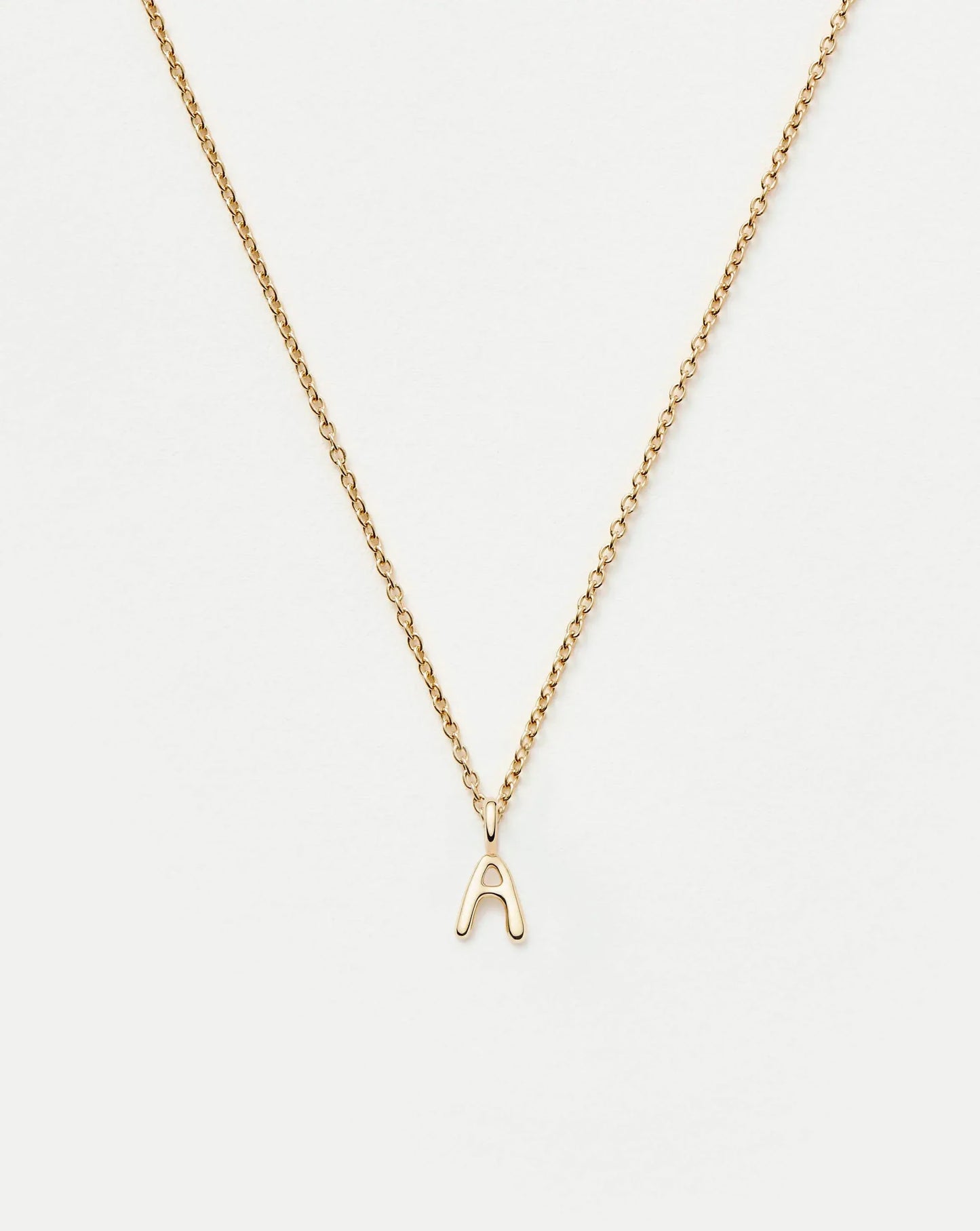 Solid Gold Initial Mini Pendant Necklace - A | 14ct Solid Gold