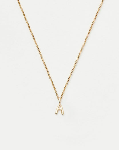 Solid Gold Initial Mini Pendant Necklace - A | 14ct Solid Gold