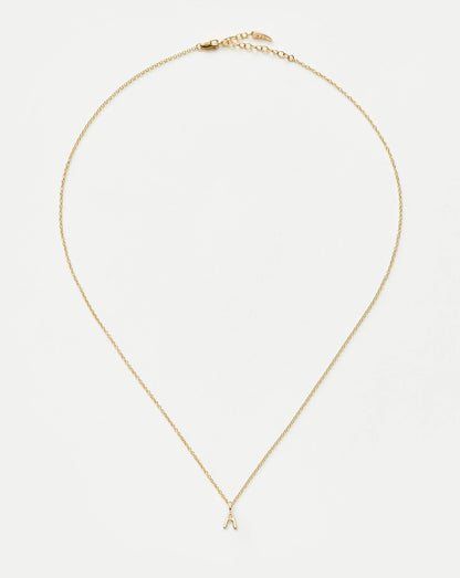 Solid Gold Initial Mini Pendant Necklace - A | 14ct Solid Gold