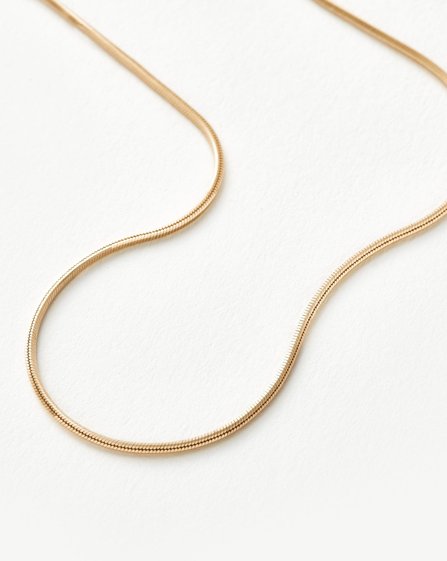 Solid Gold Square Snake Chain Necklace