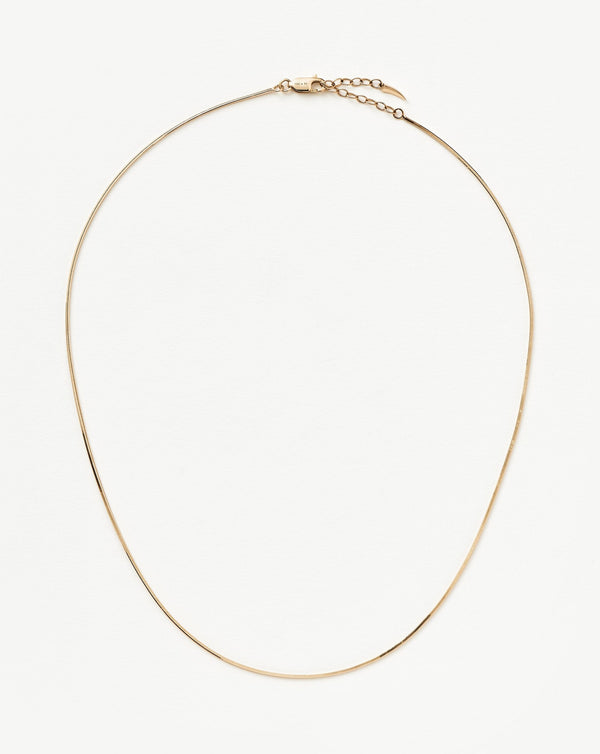 Solid Gold Square Snake Chain Necklace