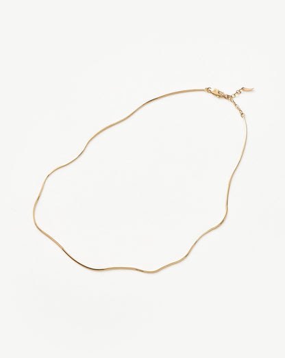 Solid Gold Square Snake Chain Necklace