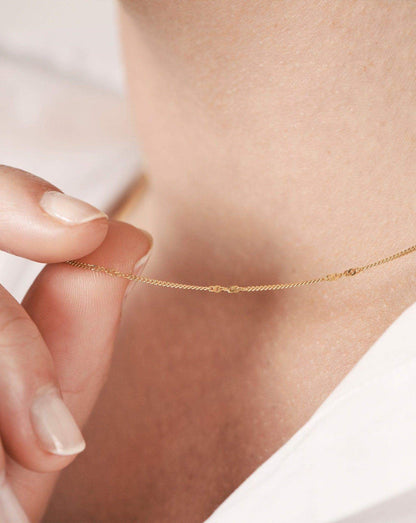 Solid Gold Twisted Curb Chain Choker