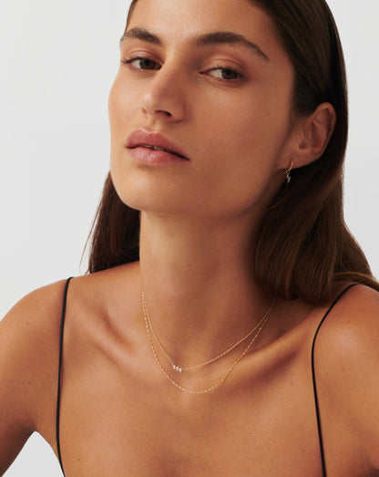 Solid Gold Twisted Short Chain Necklace