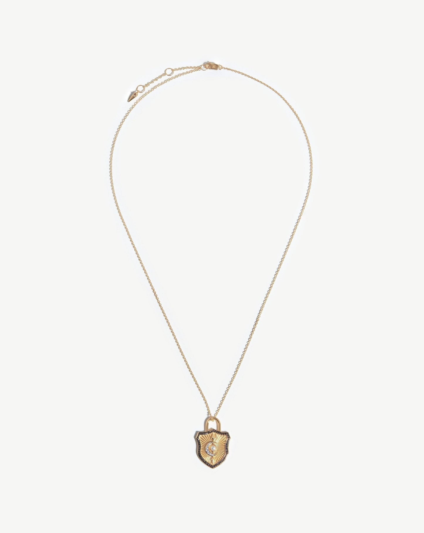 Harris Reed Solid Gold Shield Necklace |