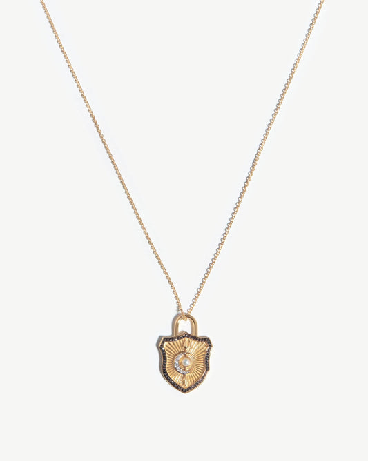 Harris Reed Solid Gold Shield Necklace |