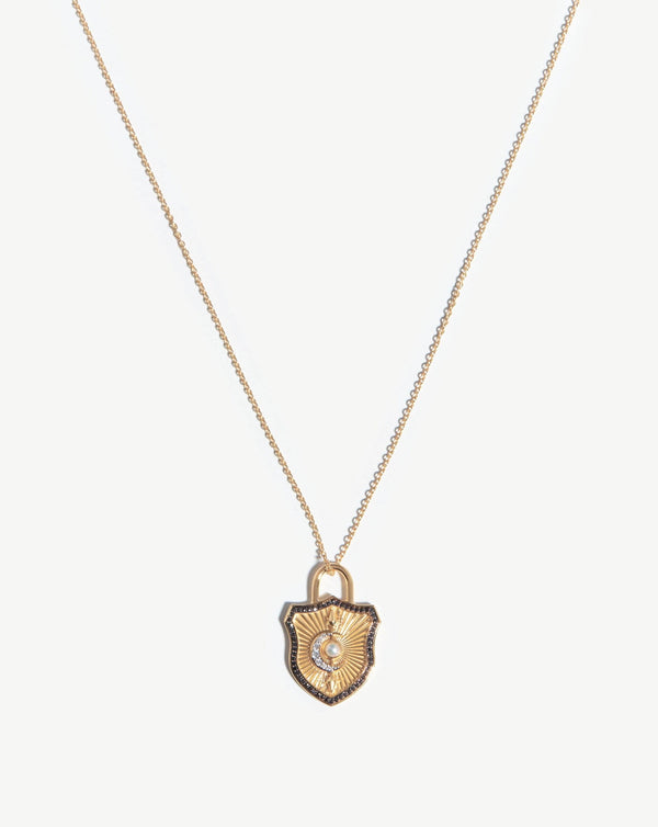 Harris Reed Solid Gold Shield Necklace |