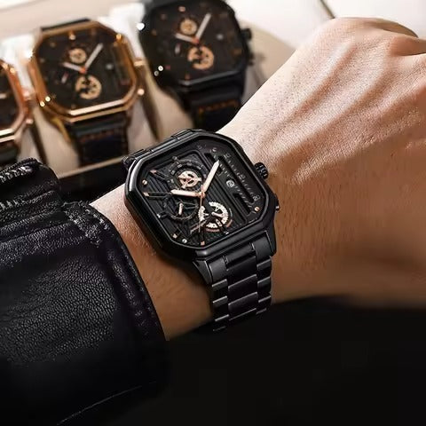 Luxury Men's Square Watch With Box detail view
