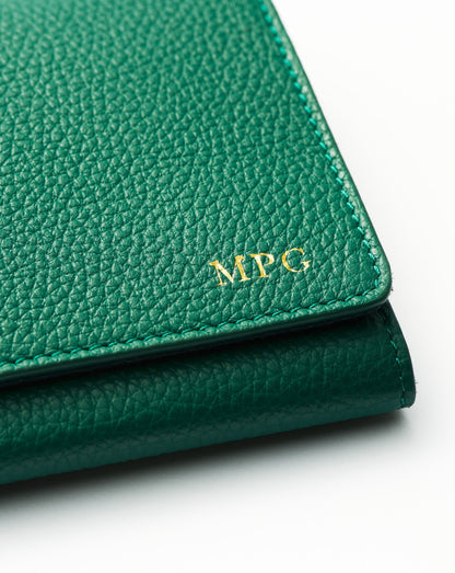 Leather Jewellery Roll | Malachite Green