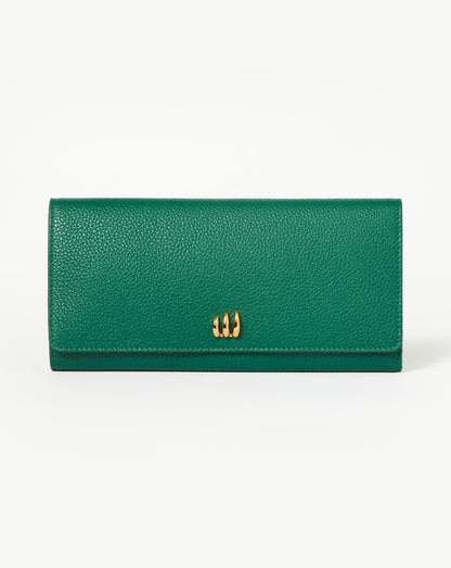 Leather Jewellery Roll | Malachite Green