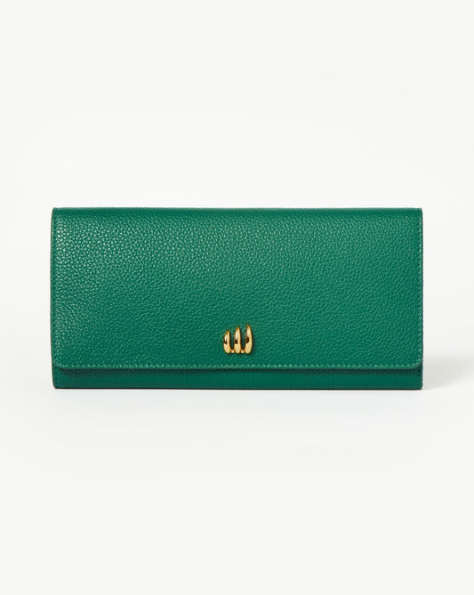 Leather Jewellery Roll | Malachite Green