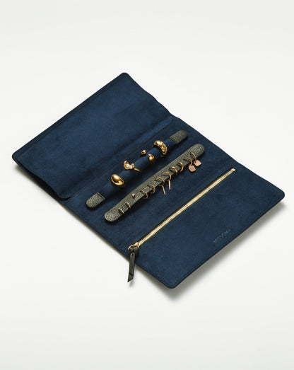 Leather Jewellery Roll | Onyx Black
