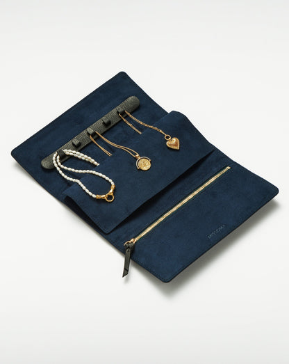 Leather Jewellery Roll | Onyx Black