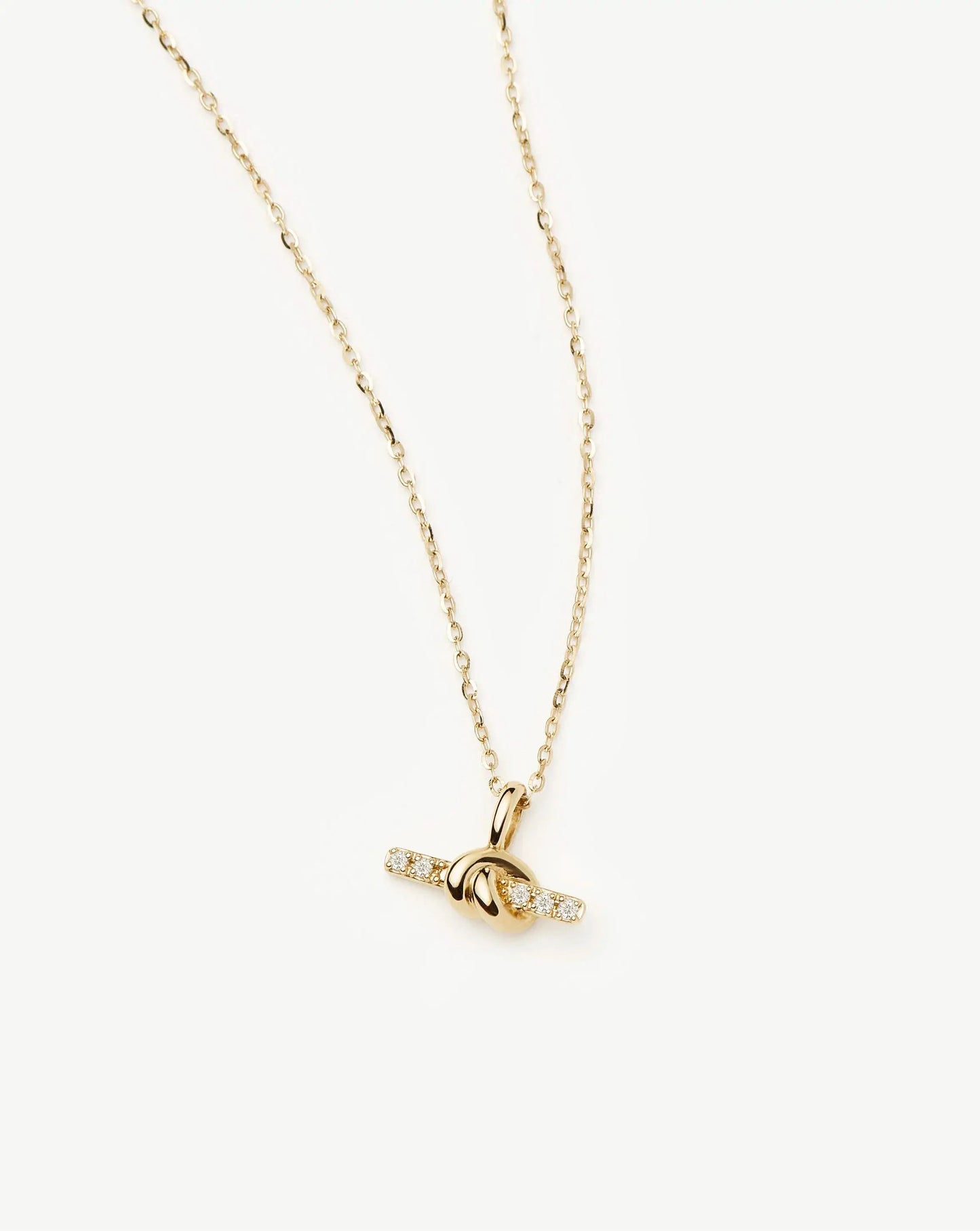 Lucy Williams Solid Gold Diamond T-Bar Pendant Necklace | 14ct Solid Gold/Lab Grown Diamond