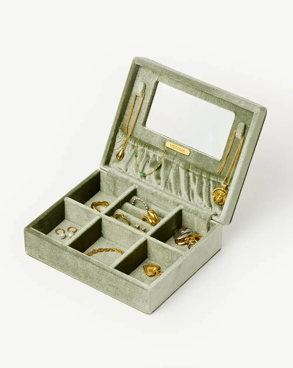 Velvet Jewellery Box | Sage Green