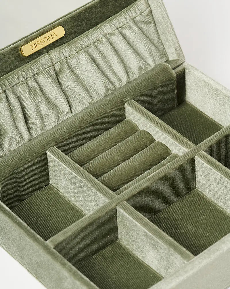Velvet Jewellery Box | Sage Green
